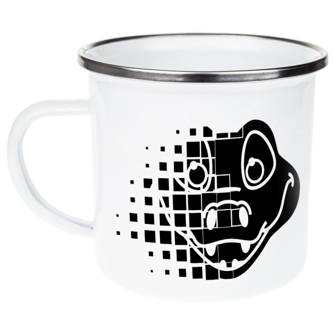 CrocoBit Emaille Tasse